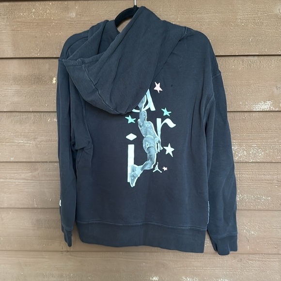 Jordan Black Hoodie with Multicolor Air Logo Mens size medium - Picture 4 of 5